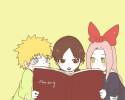 Сай, Наруто и Сакура читают книжку