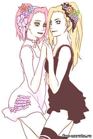 Сакура и Ино в мини-платьях