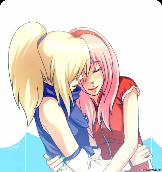 Сакура и Ино обнимаются