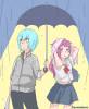 Суйгецу с Карин под зонтом