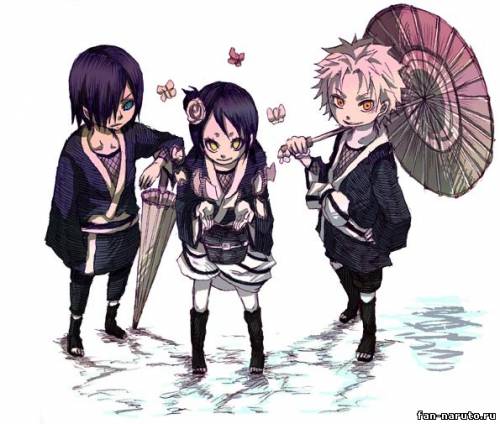 Конан с цветами, Яхико и Нагато с зонтиками