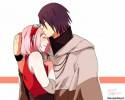 Саске обнимает и целует Сакуру
