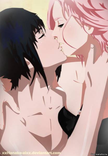 Сакура и Саске - поцелуй