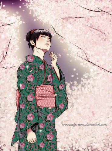 Хината в кимоно